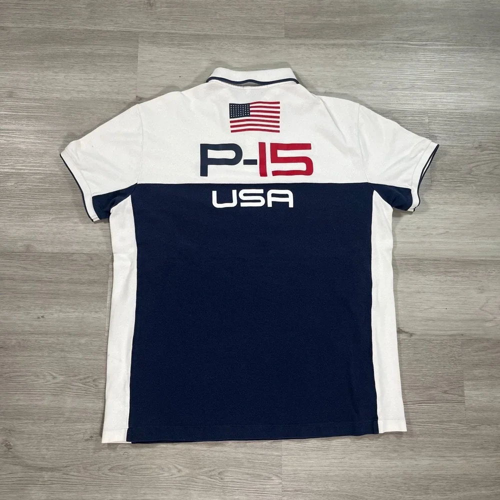 Polo Ralph Lauren Polo Shirt Mens Large Open 65 Offshore Racing USA Big Pony P15